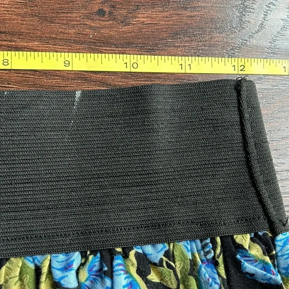 Annabelle Rose Print Skirt | Black and Blue Floral Mini Skirt | Mini Skirt - Picture 7 of 8